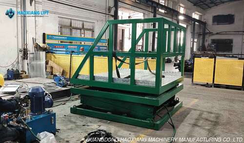 Custom Fixed Scissors Lift Platform with 10° Tilting Table | On-site Testing in Progress