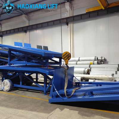 15T Heavy Duty Hydraulic Mobile Dock Ramp Segmented - Forklift-Specific Anti-Slip Diamond Surface