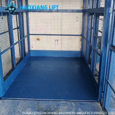 Good price 6m High 7-Ton Blue Hydraulic Freight Elevator – Customized for Industrial Indoor Operations online