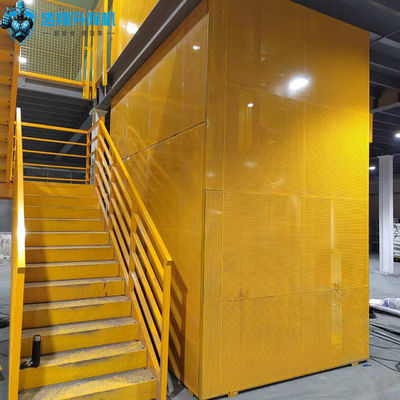 Two Story Industrial Goods Lift For Warehouse Profrated Metal Protective Net Custom
