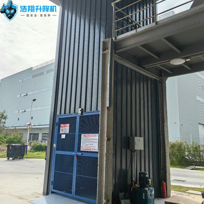 Outdoor Vertical Freight Platform Lift Hydraulic Guide Rail For Transporting Cargo Goods