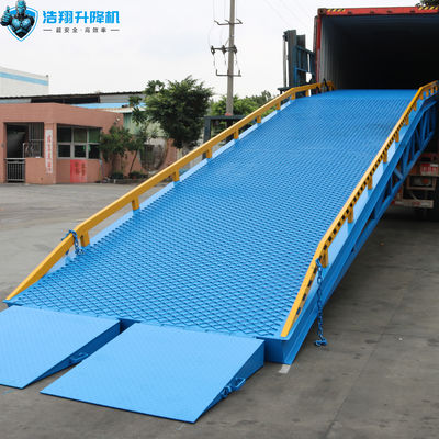 10T-10M Regular Blue Portable Hydraulic Dock Ramp For Forklifts Loading And Unloading Freight