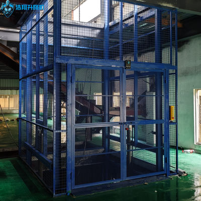 2t 3stop CE Approved Cargo Lift Platform Freight Elevator Cage Lift in Warehouse