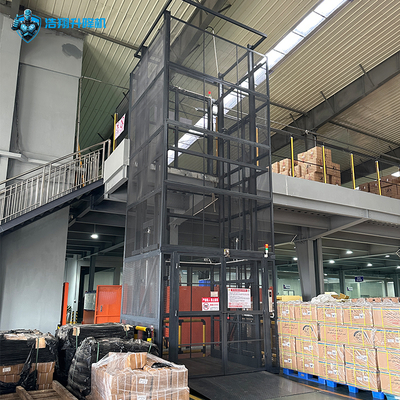 2000kg Vertical Hydraulic Guide Rail Cargo Lift Industrial Goods Elevator