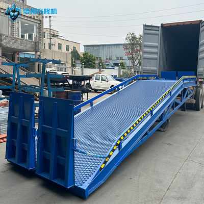 Heavy Duty Steel Yard Ramp Adjustable Height Dock Loading Ramp 10-15 Tons
