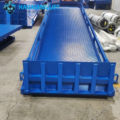 Heavy Duty Steel Yard Ramp Adjustable Height Dock Loading Ramp 10-15 Tons
