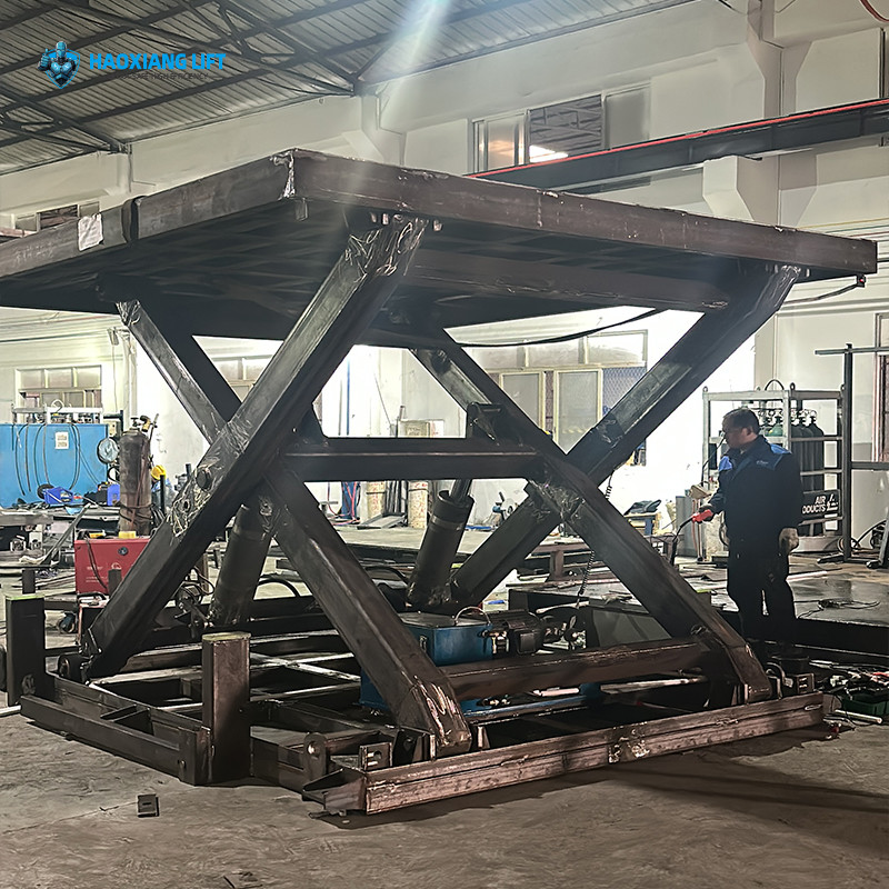 2T Upright Fixed Scissor Lift Platform Steel Frame For Warehouse And ...