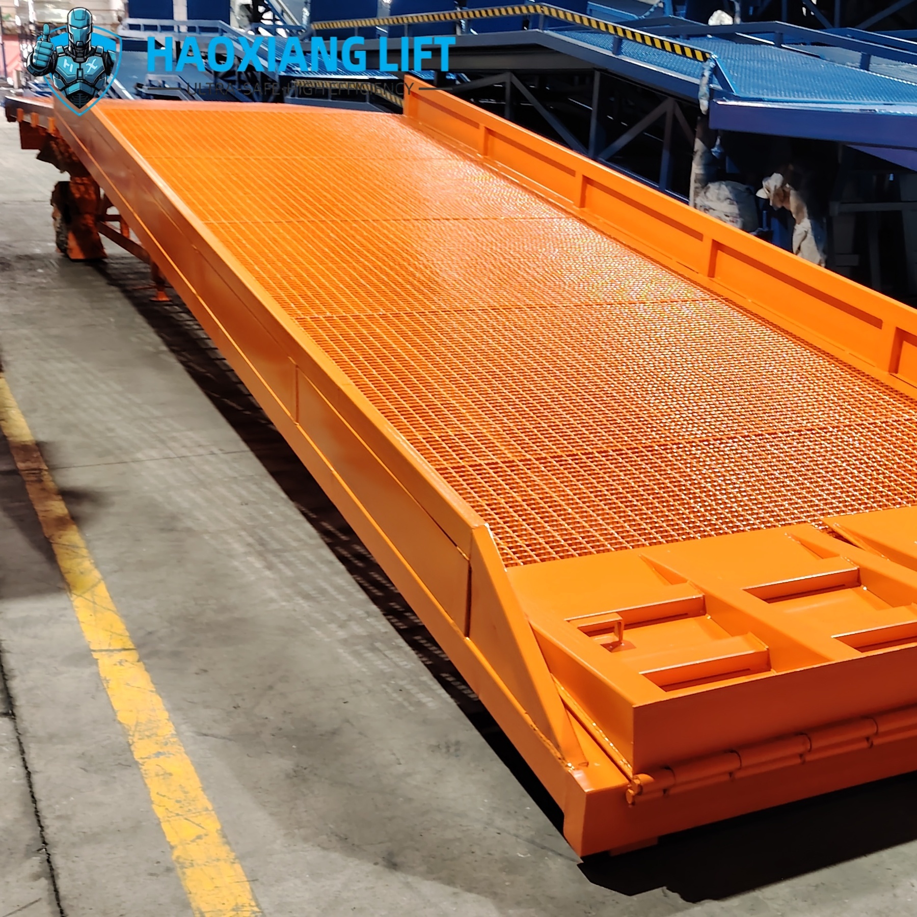 Grid Ramp 10T Hydraulic Mobile Dock Ramp - Forklift-Compatible Steel Grid Plate