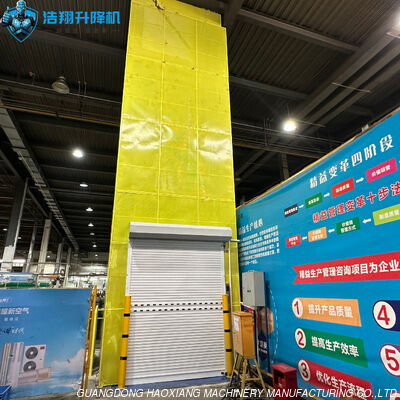 Un bon prix. Système de levage de fret industriel en métal perforé jaune, élévateur hydraulique pour entrepôt, 4T, 12M en ligne