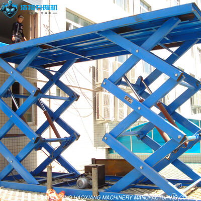 قیمت خوب چرخ های سبد اختیاری ثابت برق قدرت هیدرولیک قیچی بلند کردن پلت فرم آنلاین