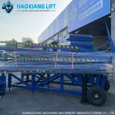 Un buen precio. Capacidad de carga de 10 toneladas Rampa seccional de patio móvil con revestimiento azul - Certificada CE e ISO, Rampa de carga/descarga de contenedores hidráulicos en línea